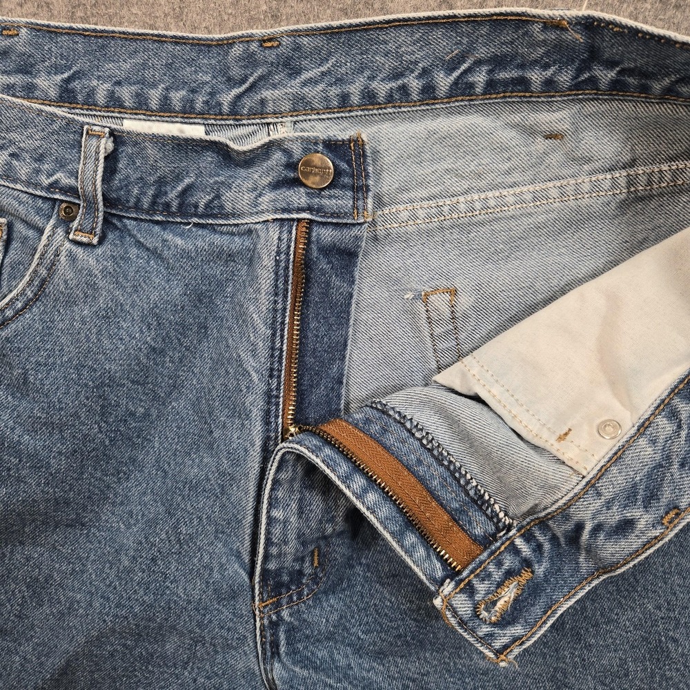 Carhartt B17 Jeans Mens 40x27 (tag 40x28) Stone Wash Blue Relaxed Straight Denim - Picture 9 of 11